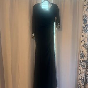 JJs House Black Long Sleeve Dress with Embellished Cuffs